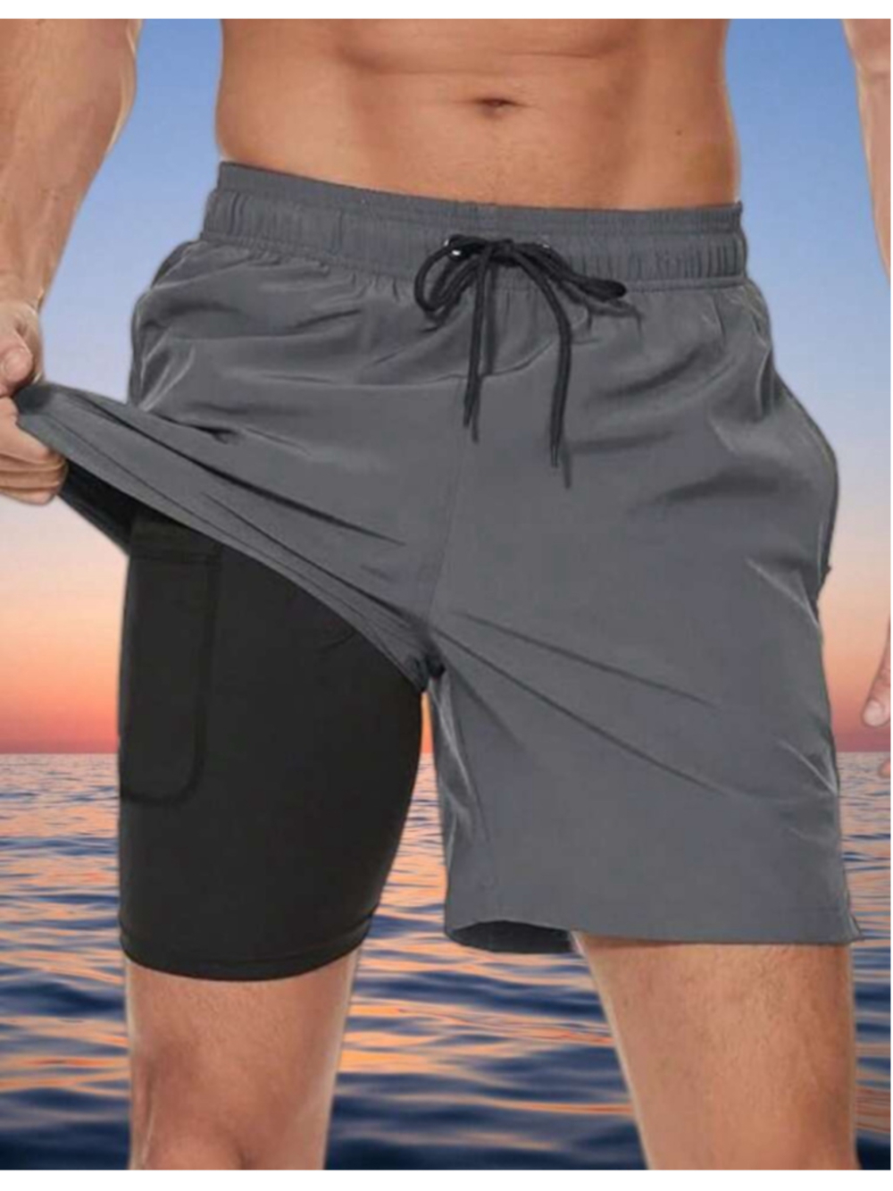 NWOT Men's Swim Shorts with Liner Pocket, Size L